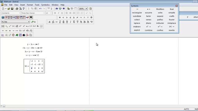MathCAD Tutorials For Beginners- LSOLVE Function