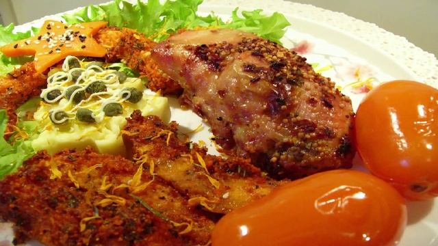 Куриные рулеты и запеченная пикантная тыква. смотреть онлайн