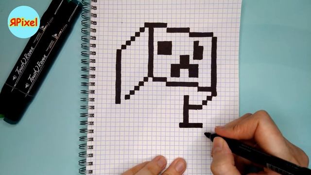 Как нарисовать по клеточкам КРИПЕРА ИЗ МАЙНКРАФТ 3Д #pixelart #КРИПЕР minecraft creeper смотреть онлайн