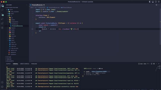 Приватные роуты ReactJS.Protected Route. Fullstack NestJS ReactJS 2023 [eng subs] смотреть онлайн
