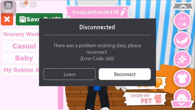FIX Error Code 260 Roblox: There was a problem receiving data please reconnect. IOS. смотреть онлайн