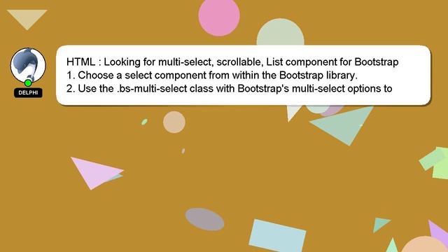 HTML : Looking for multi-select, scrollable, List component for Bootstrap смотреть онлайн