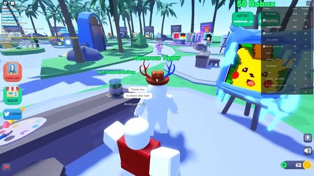 YOU CAN SELL ART FOR ROBUX IN THIS GAME | Roblox Starving artists смотреть онлайн