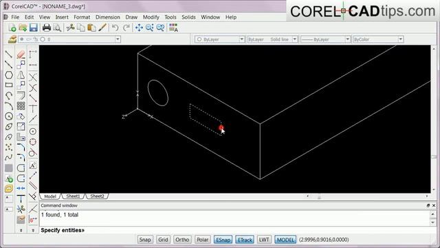 CorelCAD - Using the custom coordinate system смотреть онлайн