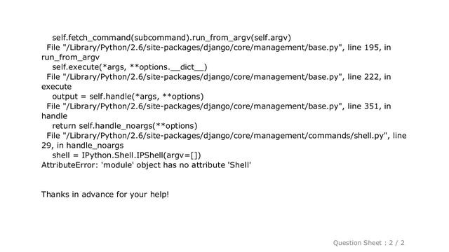 Django : Python/Django shell won't start смотреть онлайн