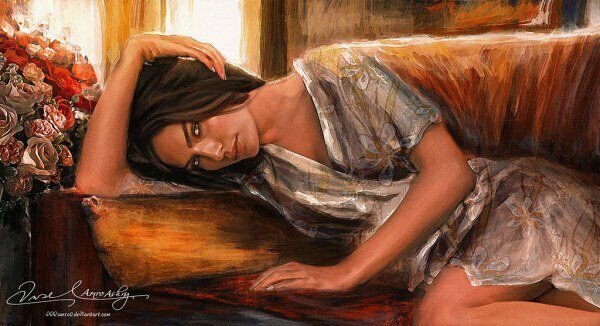 Женская грация. Художник Амро Ашри. смотреть онлайн