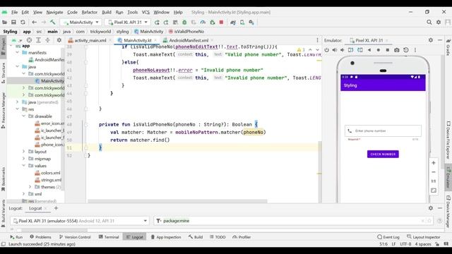 TextInputEditText - Material Design | Regex for phone number validation | Android | Kotlin смотреть онлайн