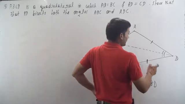 ABCD is a quadrilateral in which AB = BC and AD = CD. Show that BD bisects both the angles ABC and смотреть онлайн