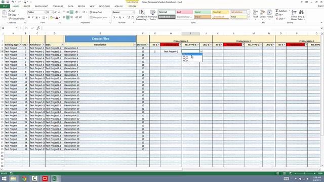 Create Primavera Schedule With Relationships Excel Tool смотреть онлайн
