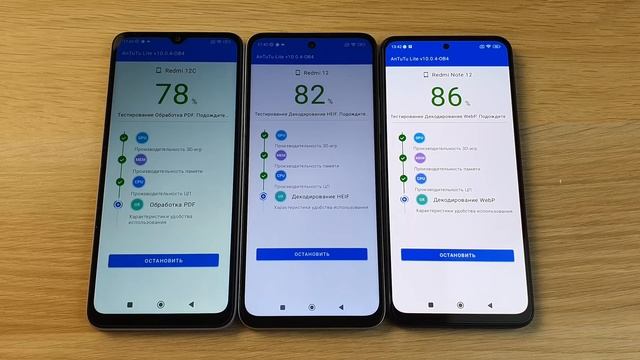 XIAOMI REDMI 12C, 12, NOTE 12 - ANTUTU TEST