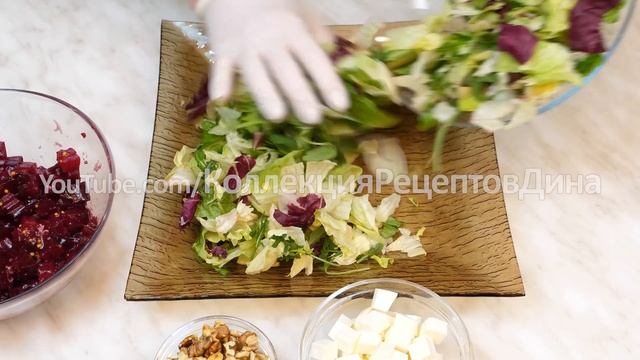Бюджетный салат из свеклы с сыром и орехами! Салат без майонеза на праздничный стол за 5 минут! смотреть онлайн
