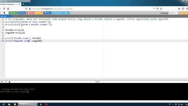 PYTHON PROGRAMOZÁS (GYAKORÓ FELADATOK) – 8. FELADAT: KISEBB/NAGYOBB SZÁM (MIN, MAX FÜGGVÉNYEK) смотреть онлайн