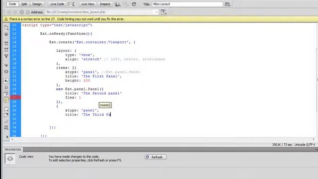 The VBox Layout   ExtJS4 v02