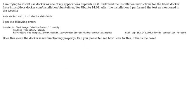 Ubuntu: Docker ubuntu image download test failed смотреть онлайн
