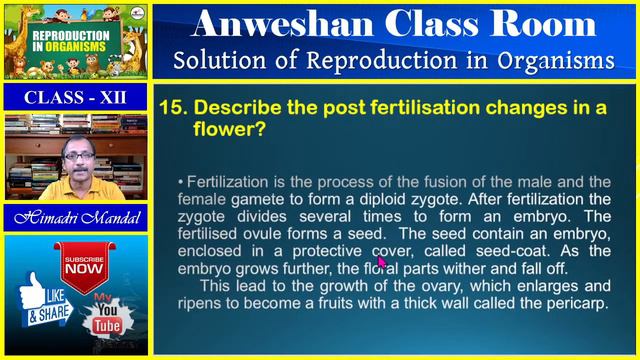 NCERT solutions of Reproduction in organisms/class 12 biology/Part 2/Class XII Biologyin Bengali