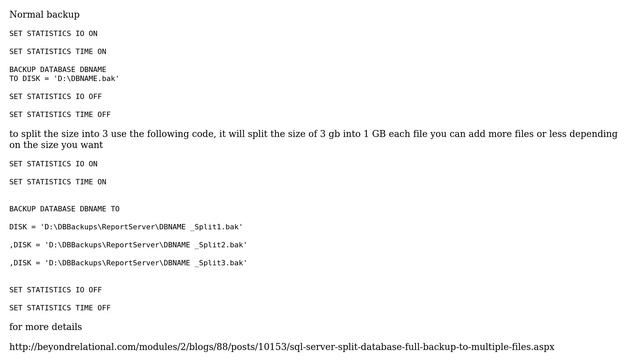 Databases: Saving SQL Server backup file in multiple parts (2 Solutions!!) смотреть онлайн