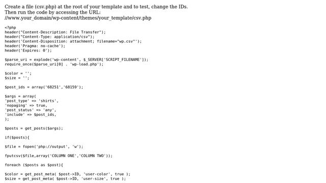 Wordpress: How to return/export only data showing on screen in custom post type view all screen? смотреть онлайн
