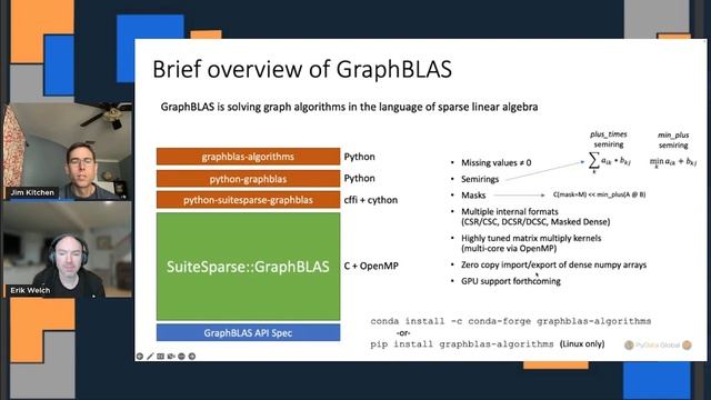 Jim Kitchen & Erik Welch - 100x Faster NetworkX: Dispatching to GraphBLAS | PyData Global 2022 смотреть онлайн