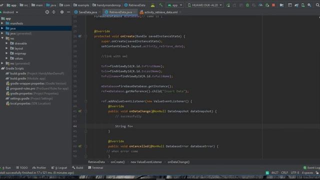 How to retrieve data from firebase database in android with Text View || CRUD Operations Part 2. смотреть онлайн