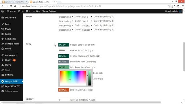 League Table - Customize the colors смотреть онлайн