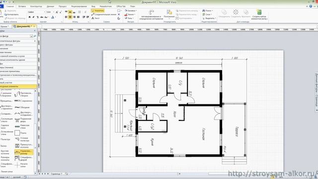 Часть 1. Создание планировок в MS Visio. Серия - Как сделать проект дома самому. смотреть онлайн