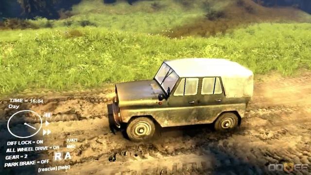 Spin Tires 2013 Tech Demo Update - UAZ Jeep Test Drive Part 1 смотреть онлайн