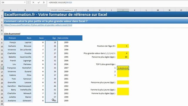 COMMENT EXTRAIRE LES PLUS PETITES ET PLUS GRANDES VALEURS AVEC EXCEL ? смотреть онлайн