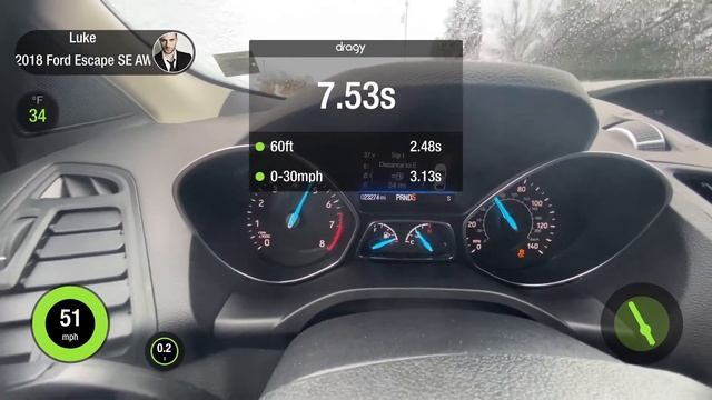 2018 Ford Escape SE AWD 1.5 Ecoboost 0-60 MPH (0-100 KM/H) Attempt 1 смотреть онлайн