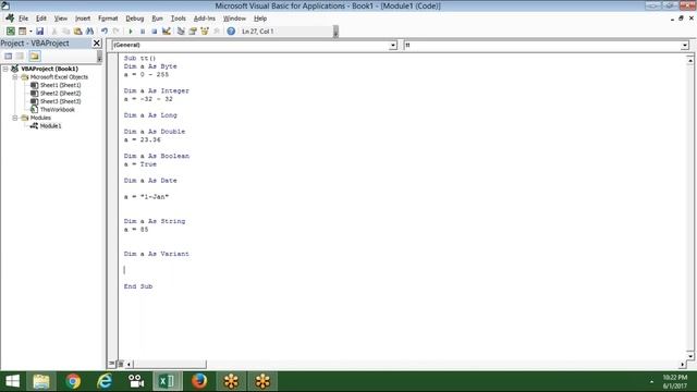 Data Type In VBA - Excel VBA Training With Sujeet Kumar