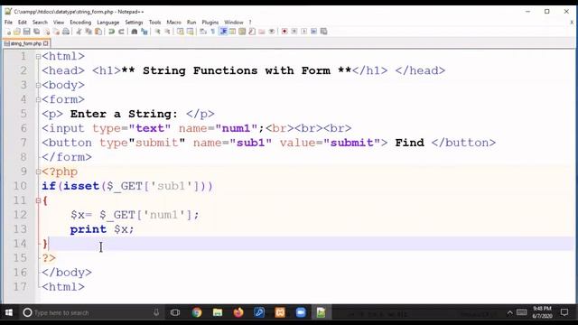 String Functions using Form || Php Tutorial - 5 || By:- Ankit Jain смотреть онлайн