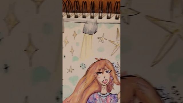 что-то в стиле аниме "звёздное дитя" Моё видео и рисунок,eyesblue2390 смотреть онлайн