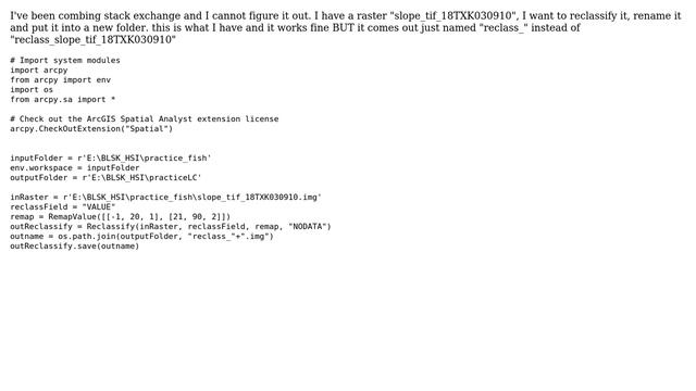 GIS: I want to reclassify a raster in one folder, rename it and put it in new folder using Python смотреть онлайн