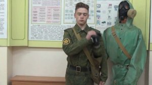 Надевание противогаза