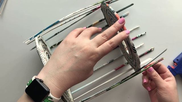 DIY Recycled Wicker Basket | Basket weaving | Paper craft смотреть онлайн