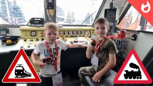 В кабине машиниста пробуем гудок разных поездов  /Раритетные поезда и паровозы на ходу