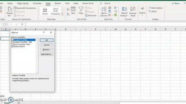 How to Install the Data Analysis ToolPak and Solver in Microsoft Excel 2016. #Excel #Microsoft #Dat
