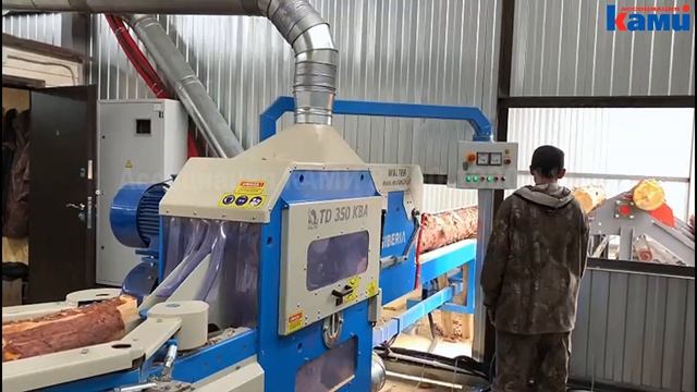 Бревнопильный станок Walter TD 350 KBA | Распиловка круглого леса на двухкантный брус смотреть онлайн