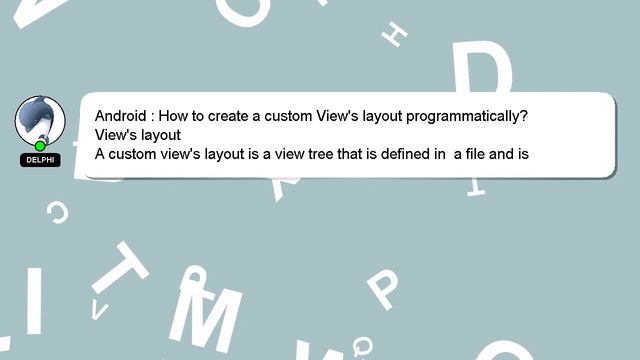 Android : How to create a custom View's layout programmatically? смотреть онлайн