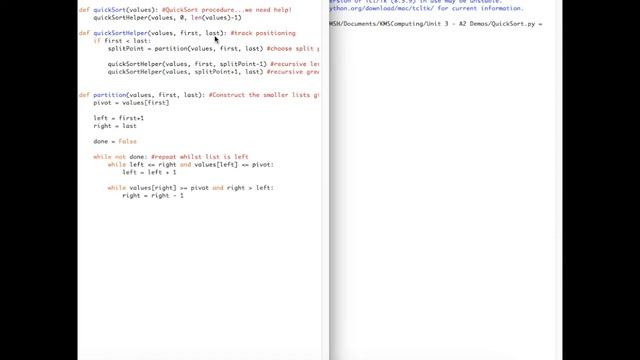 Quick Sort in Python смотреть онлайн