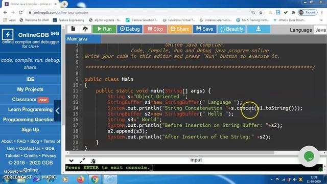String StringBuffer Classes in Java with Example Code смотреть онлайн