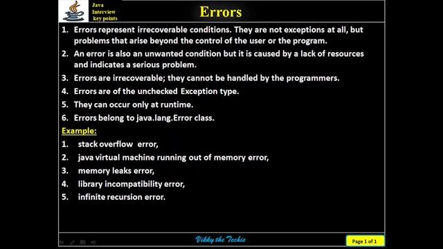 295. Java Exceptions - Error Class смотреть онлайн