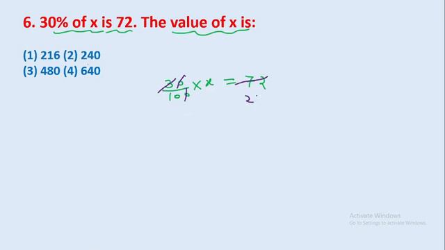 6. 30% of x is 72. The value of x is: || edu214 смотреть онлайн