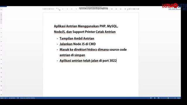 Aplikasi Antrian Menggunakan PHP, MySQL, NodeJS, dan Support Printer Cetak Antrian смотреть онлайн