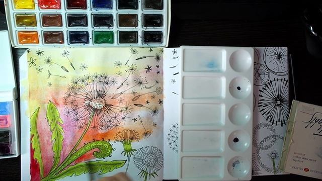 РАСКРАШЕННОЕ В МАРТЕ | Рита Берман | WIP | Обзор блокнота "Цветы и мечты" смотреть онлайн