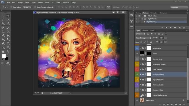 Digital Painting Photoshop Action Tutorial смотреть онлайн
