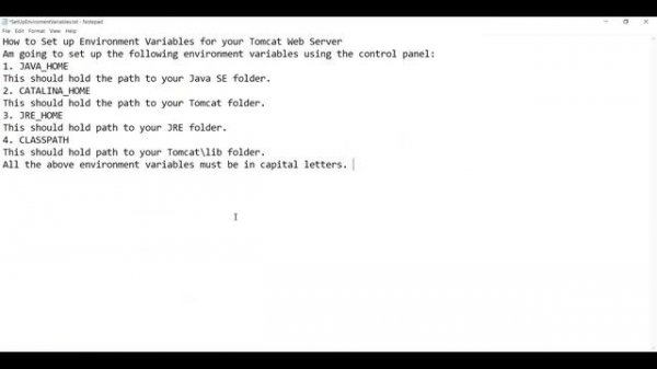 How to set up Environment variables for your Tomcat web server