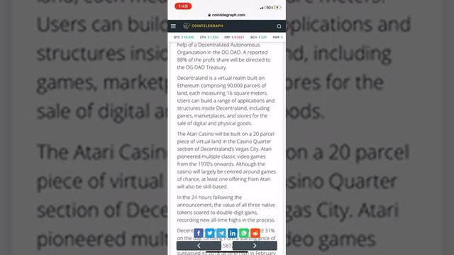 Atari building virtual casino inside decentraland! смотреть онлайн