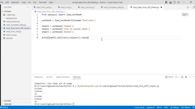 Excel Automation Tutorial - 5 | Read Cells from Different Sheets of an Excel FIle| openpyxl | Pytho смотреть онлайн