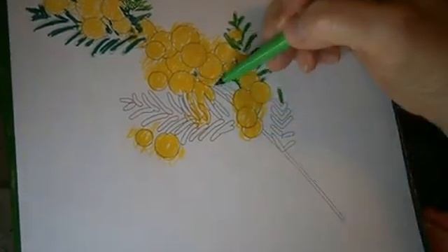 С 8 Марта! Рисуем мимозу _17_ смотреть онлайн