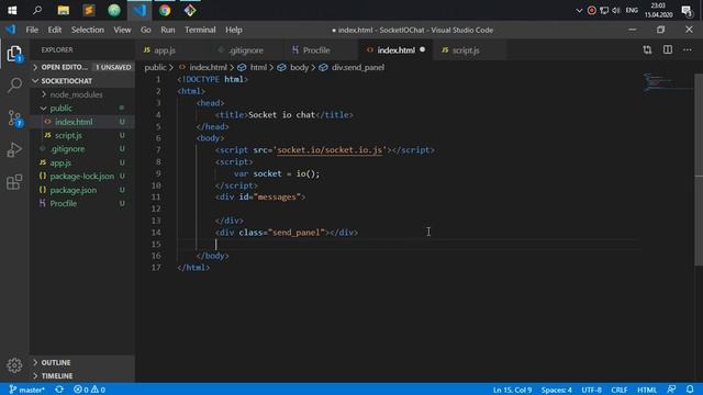 Создание чата на socket.io и деплой его на хостинг. Heroku смотреть онлайн